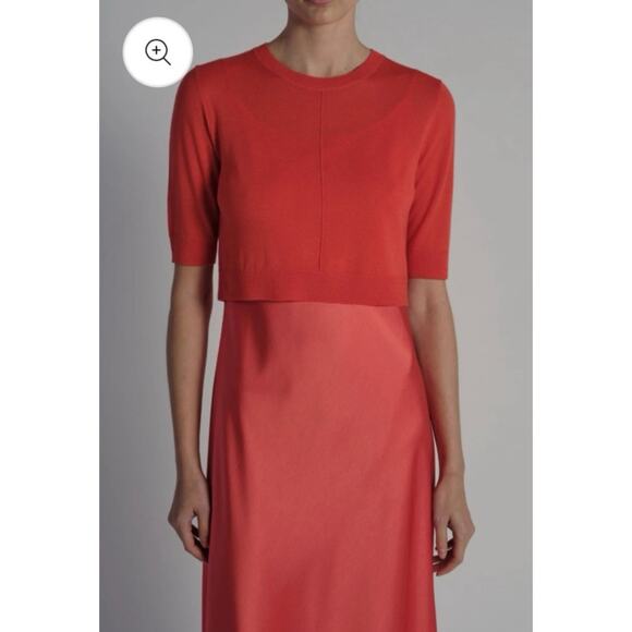 TUCKERNUCK SAINTART Coral Norah shorts sleeve Crop Sweater NWT Size XS - Picture 3 of 8